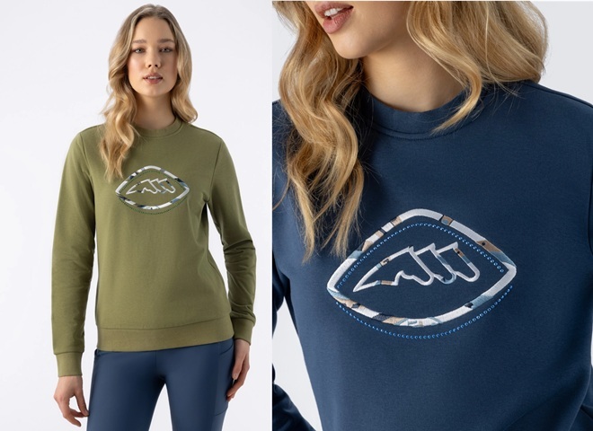 FELPA DONNA EQUILINE GIROCOLLO EQEBEN Donna, Felpe e Pile 